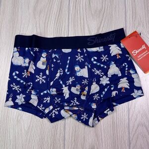 Shinesty Ball Hammock Boxer Trunk The Big Blizzard Snowman Blue Mens Small NEW